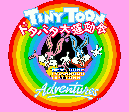 Tiny Toon Adventures - Dotabata Daiundoukai (Japan) Title Screen